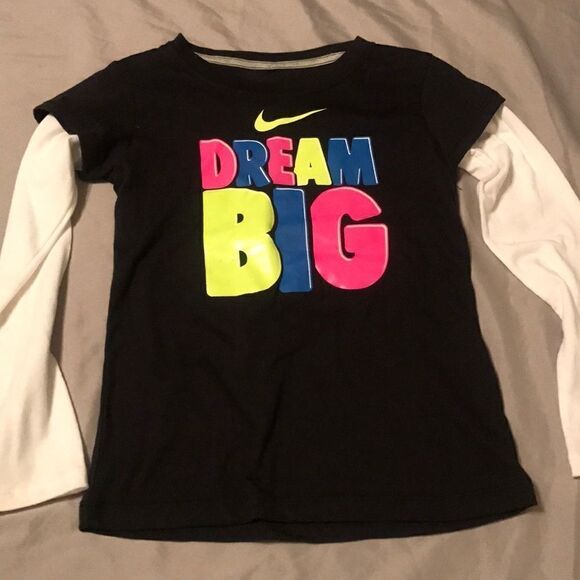 NIKE Girls "Dream Big" Long Sleeve Tee - Size 6 - Picture 1 of 5